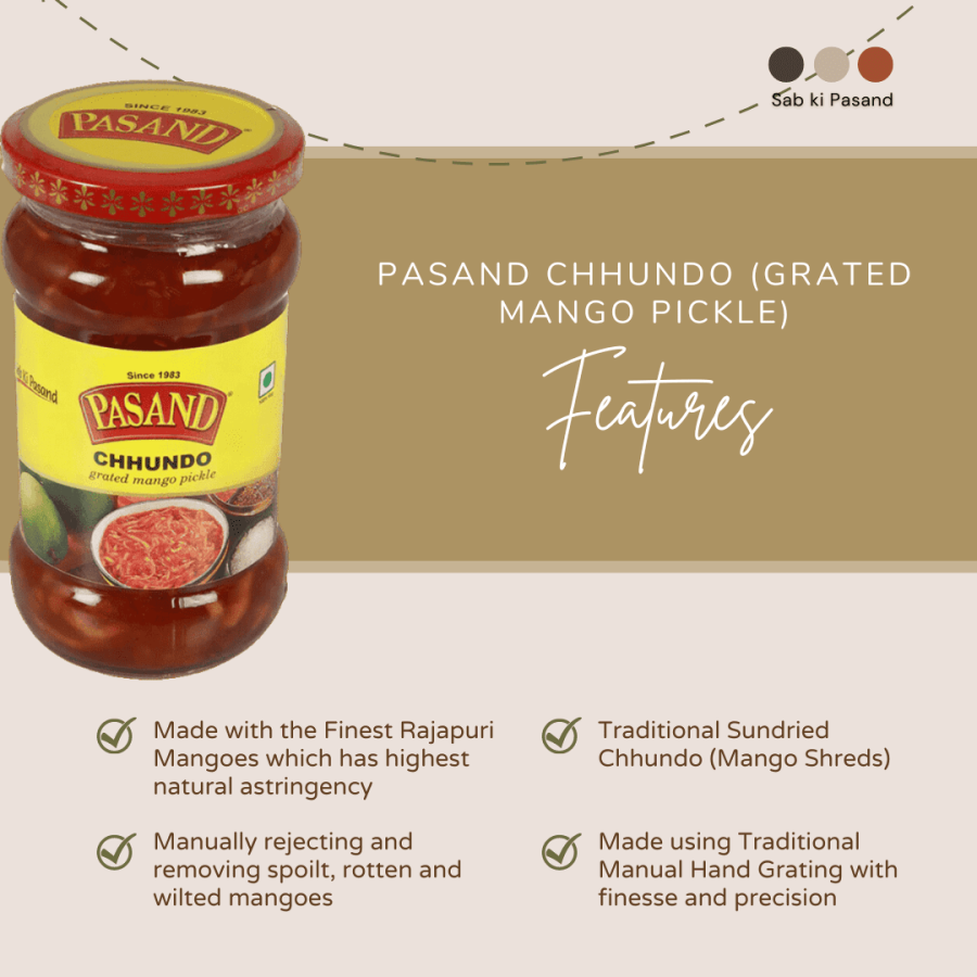 Pasand-Chundo pickle (grated mango pickle)-pasandfoods-back Z